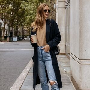 J. Crew black knit open front cardigan sweater jacket